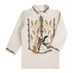 Вишиванка дитяча довгий рукав "Ластівка", Крем-брюле, 92 (2 роки)