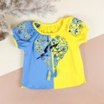 Вишиванка жовто-блакитна для дівчинки "Лелека" , Жовтий, 104 (4 роки)