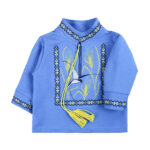 Ясельна вишиванка "Назарій" довгий рукав, Індіго, 62 (3 міс)