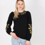 Жіноча вишиванка "Колоски" двунитка, Чорний, 42